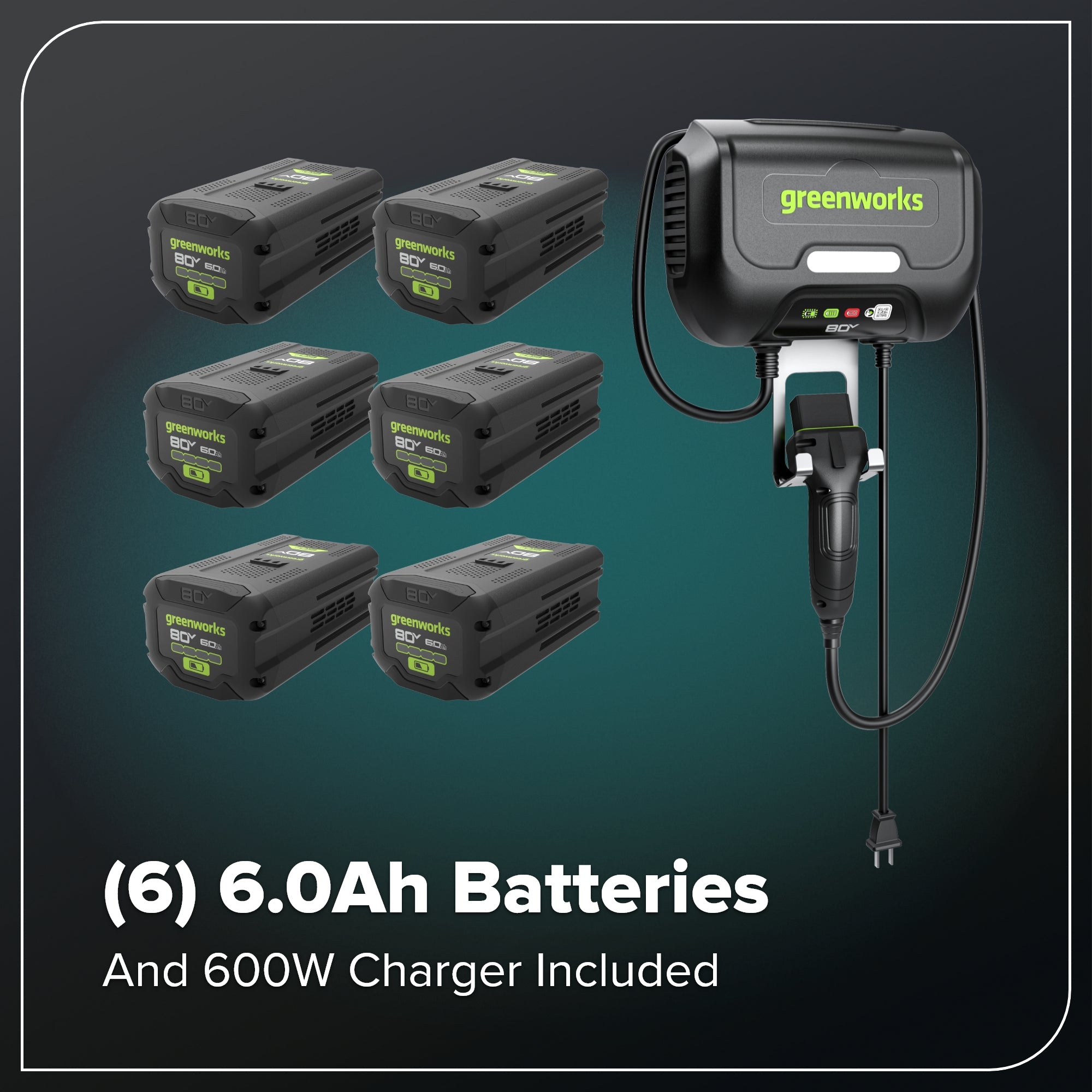 80V 42" Cordless Battery CrossoverZ Zero Turn Lawn Mower, (6) 6Ah Batteries and 600W Wall Charger