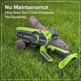 24V 4” Cordless Battery Brushless Pruner Saw w/ 2.0Ah Battery & 30W Type-C Charger (3-Ft Cable)