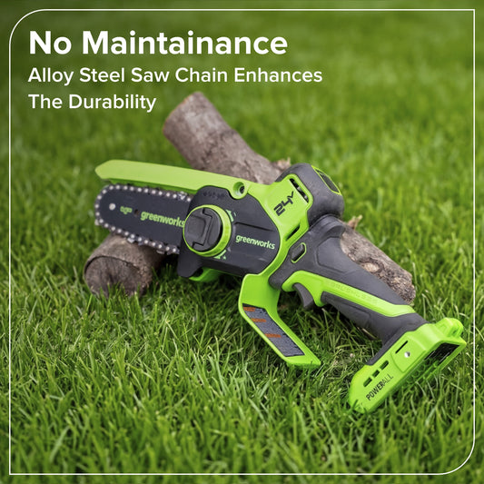 24V 4” Cordless Battery Brushless Pruner Saw w/ 2.0Ah Battery & 30W Type-C Charger (3-Ft Cable)