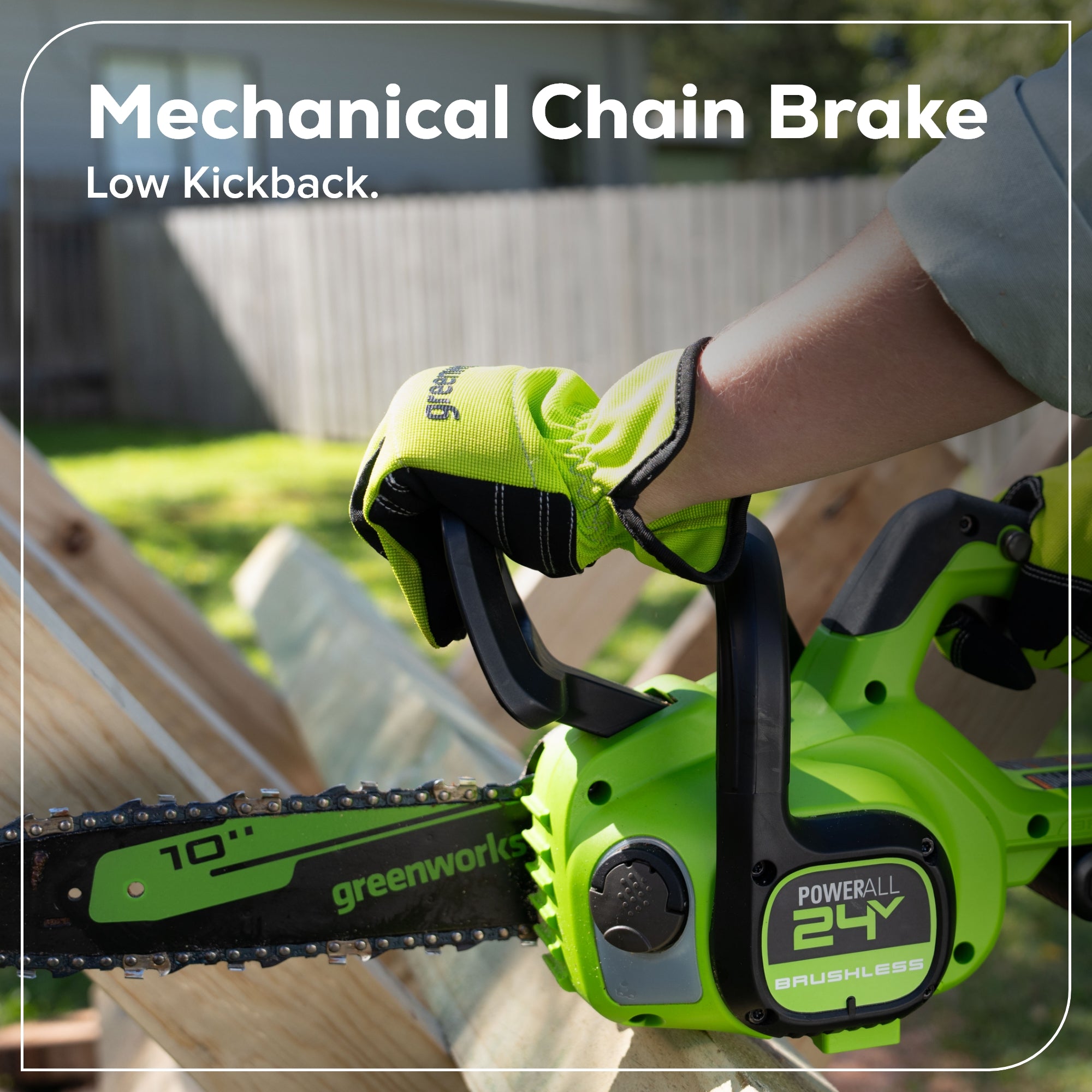 24V 10" Cordless Battery Chainsaw w/ 2.0Ah  Battery & 30W Type-C Charger(3-Ft Cable)