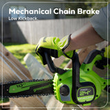 24V 10" Cordless Battery Chainsaw w/ 2.0Ah  Battery & 30W Type-C Charger(3-Ft Cable)