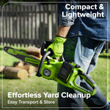 48V (24V x 2) 16" Cordless Battery Chainsaw w/ (2) 4.0Ah Batteries,65W Type-C Charger & (2) 3-Ft Cables)