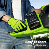 48V (24V x 2) 16" Cordless Battery Chainsaw w/ (2) 4.0Ah Batteries,65W Type-C Charger & (2) 3-Ft Cables)