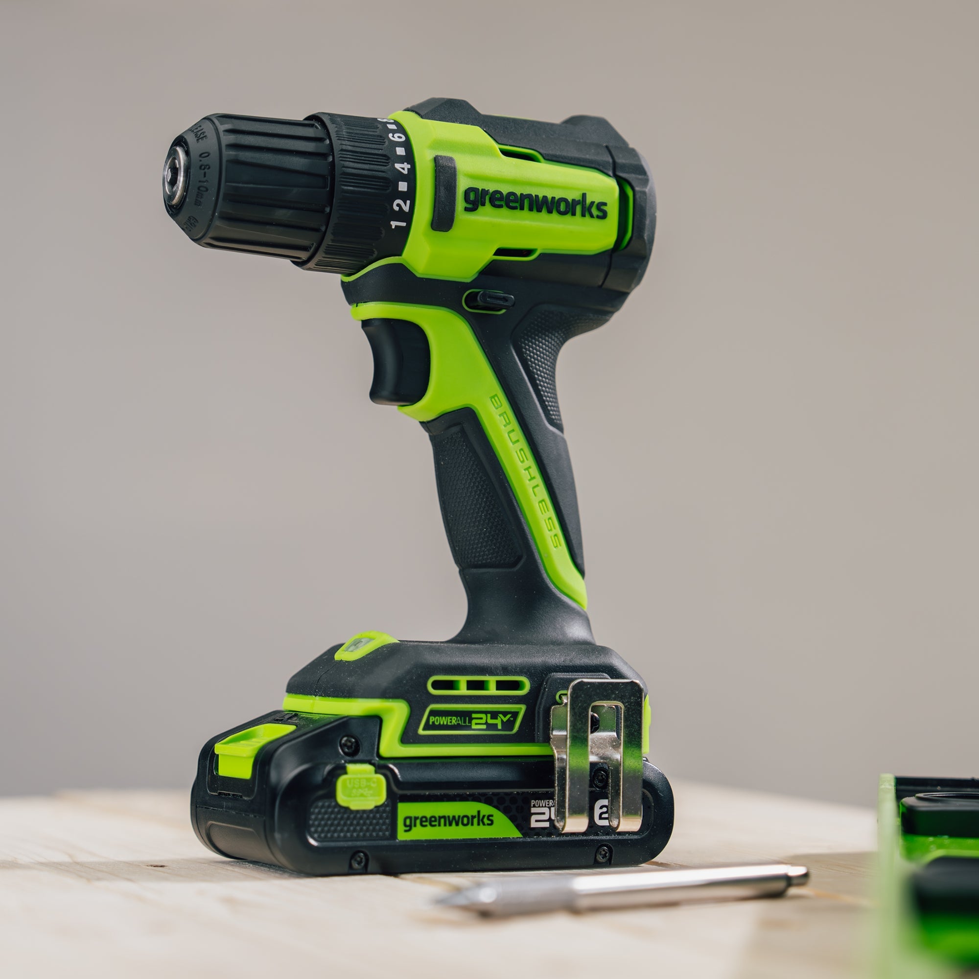24V Cordless Battery 3 Series  1/2" 300 in/lbs Drill Driver: 2.0 Ah USB-C Battery and 30W USB-C Fast Charger