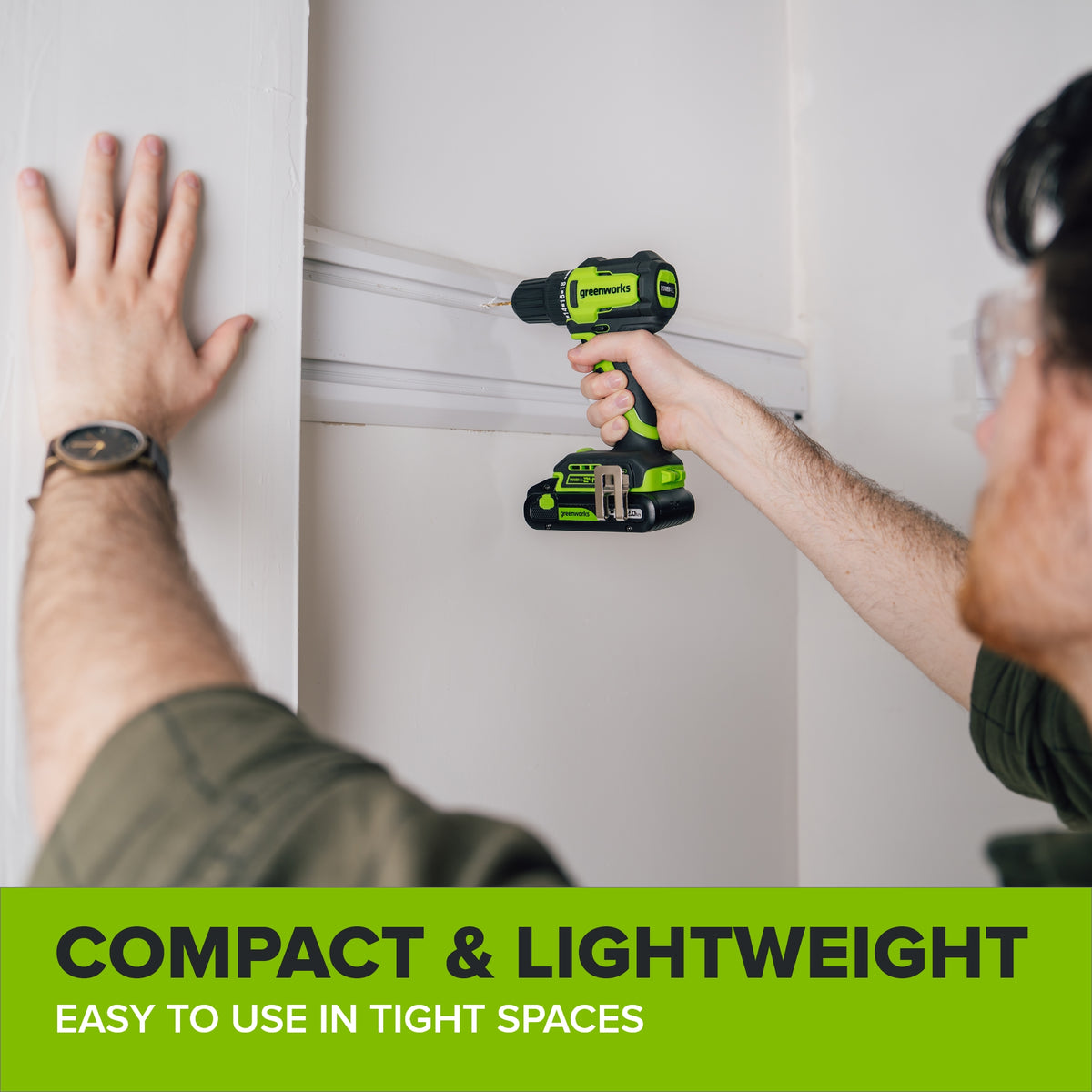 24V PowerAll 3/8" 280 in-lb Drill, with 2.0 Ah USB-C Battery, 30W USB-C Charger Block, 3' 100W USB-C Cable, 10-PC Drill Bit Set