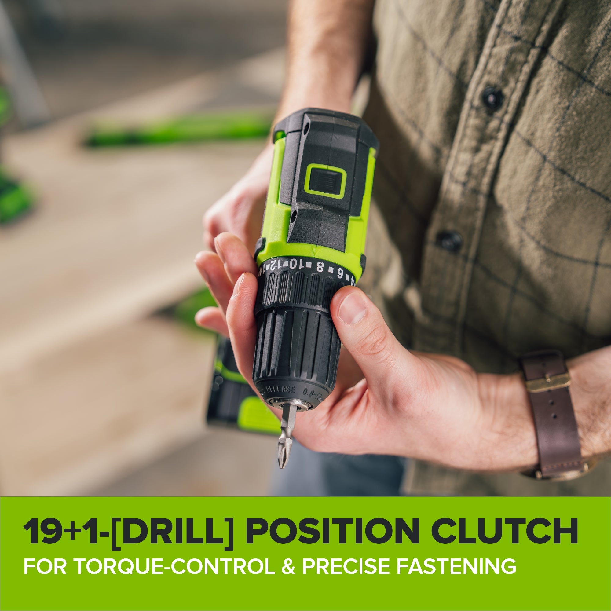 24V PowerAll 3/8" 280 in-lb Drill, with 2.0 Ah USB-C Battery, 30W USB-C Charger Block, 3' 100W USB-C Cable, 10-PC Drill Bit Set
