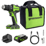 24V Cordless Battery 1/2" 400 in/lbs Drill Driver w/ 2.0Ah USB-C Battery & 30W USB-C Fast Charger