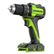 <h3>24V Cordless Battery 1/2" 400 in/lbs Drill Driver</h3><ul><li>(1)Belt Clip Attachment</li><li>(1)Greenworks Tool Bag</li><li>(1)Bit</li></ul>