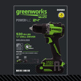 24V Cordless Battery 5 Series  1/2" 530 in/lbs Drill Driver: 2.0 Ah USB-C Battery and 30W USB-C Fast Charger