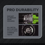 24V Cordless Battery 5 Series  1/2" 530 in/lbs Drill Driver: 2.0 Ah USB-C Battery and 30W USB-C Fast Charger