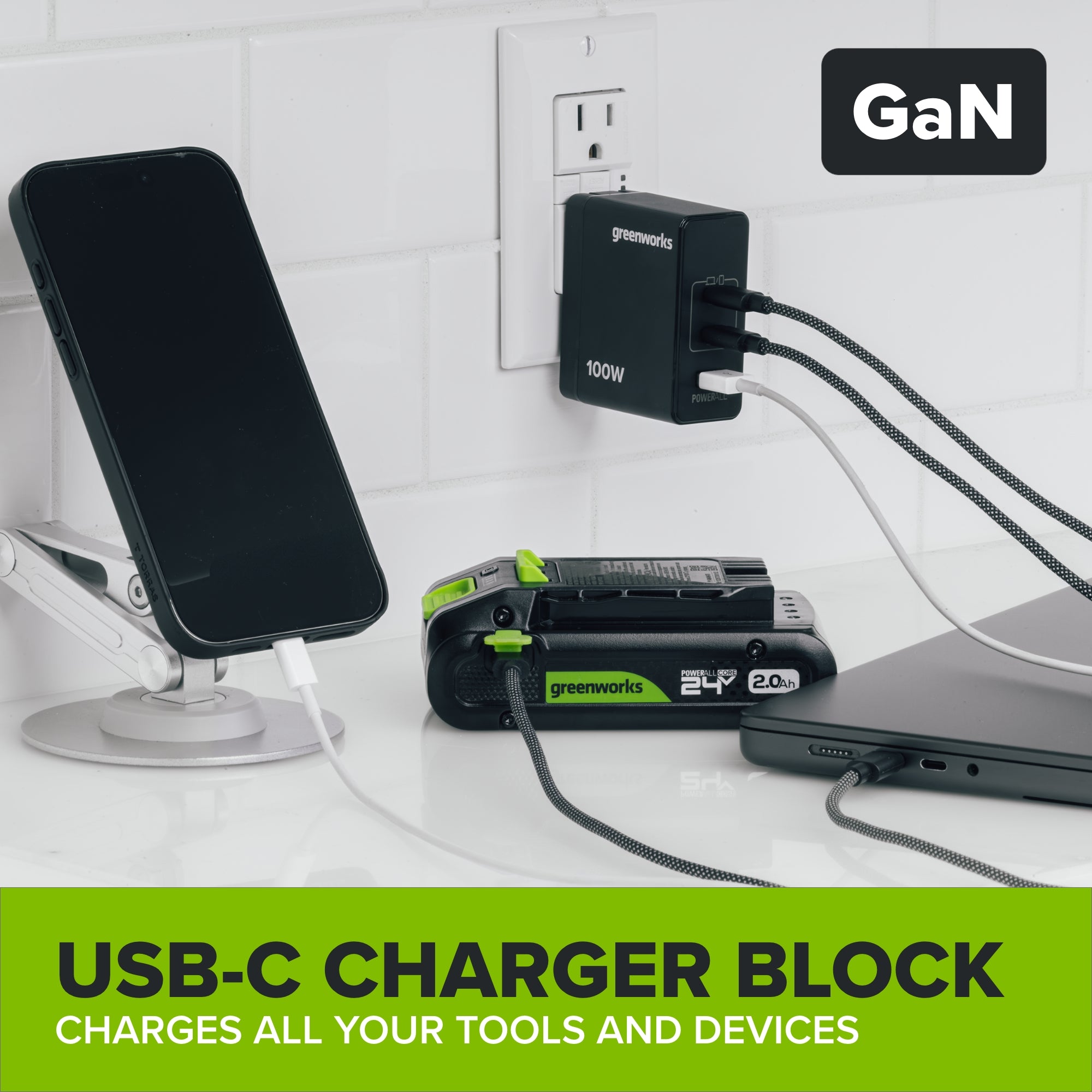 24V Cordless Battery 300 in-lbs Drill / Driver and 1900 in-lbs Impact Driver, Two(2) 2.0 Ah USB-C Batteries and 30W USB-C Charger