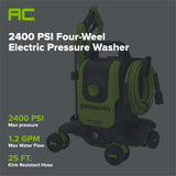2400-PSI Brushless 1.2 GPM Four-Weel Electric Pressure Washer