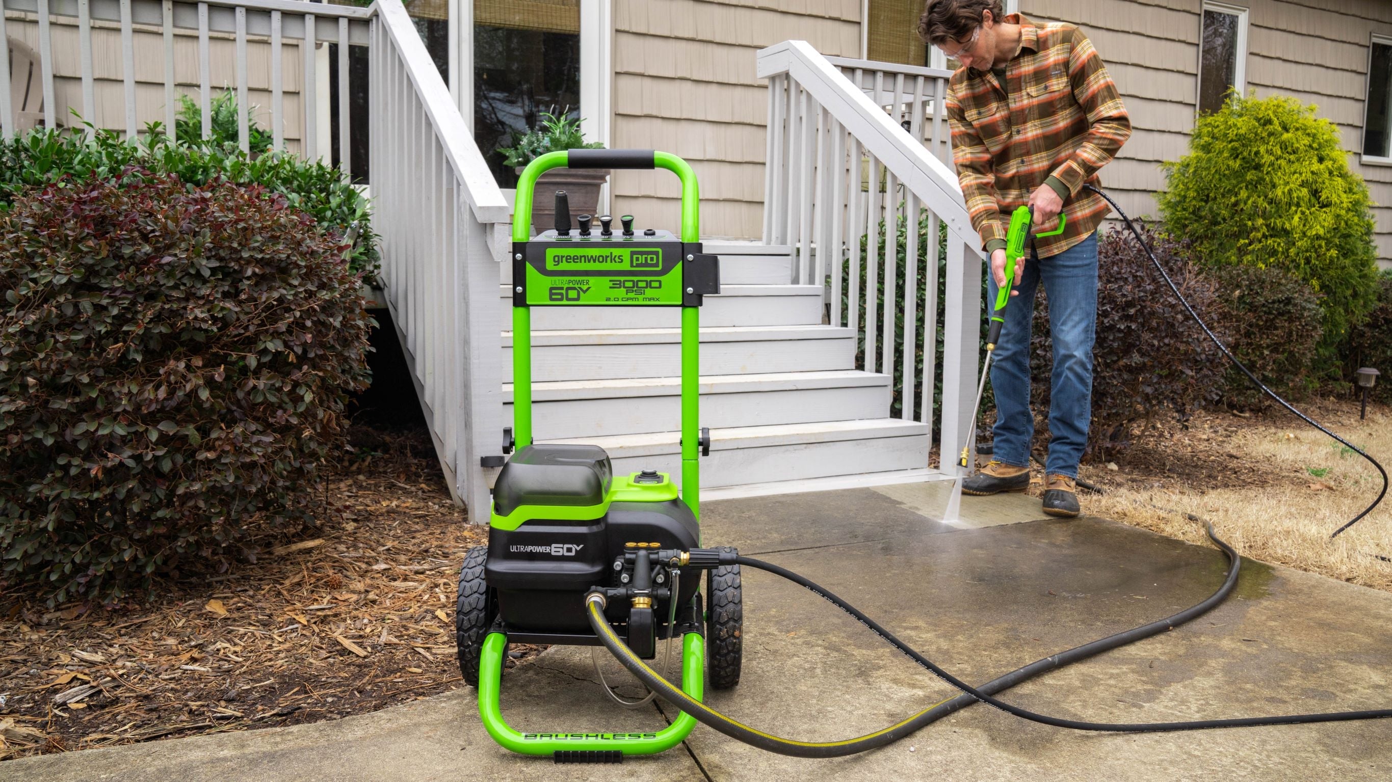 60V 3000 PSI Pressure Washer w/ Foam Cannon and 15" Surface Cleaner Combo Kit w/ (2) 5.0Ah Batteries & Dual Port Charger