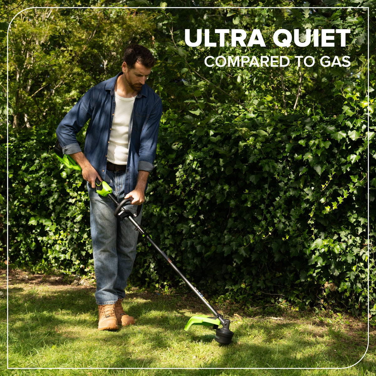 48V (24V x 2) 16" Cordless Battery Brushless String Trimmer (Attachment Capable) w/ (2) 4.0Ah 21700 Batteries, 100W Type-C Charger & (2) 3-Ft Cables