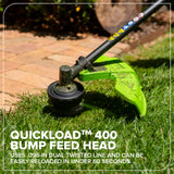 48V (24V x 2) 16" Cordless Battery Brushless String Trimmer (Attachment Capable) w/ (2) 4.0Ah 21700 Batteries, 100W Type-C Charger & (2) 3-Ft Cables