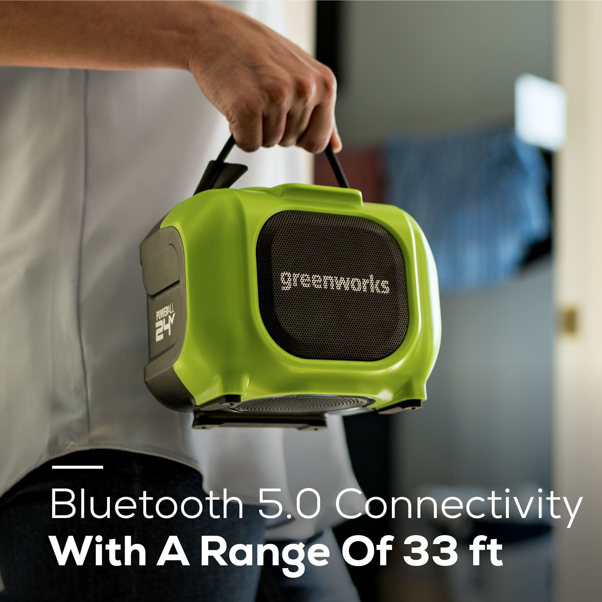 24V Cordless Battery Mini Bluetooth Speaker w/ 2.0Ah Battery & Charger