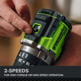 24V PowerAll Pro 1,350 in-lb 1/2" Hammer Drill, with 2.0 Ah Battery, 65W Charger, Belt Clip, and Auxiliary Handle
