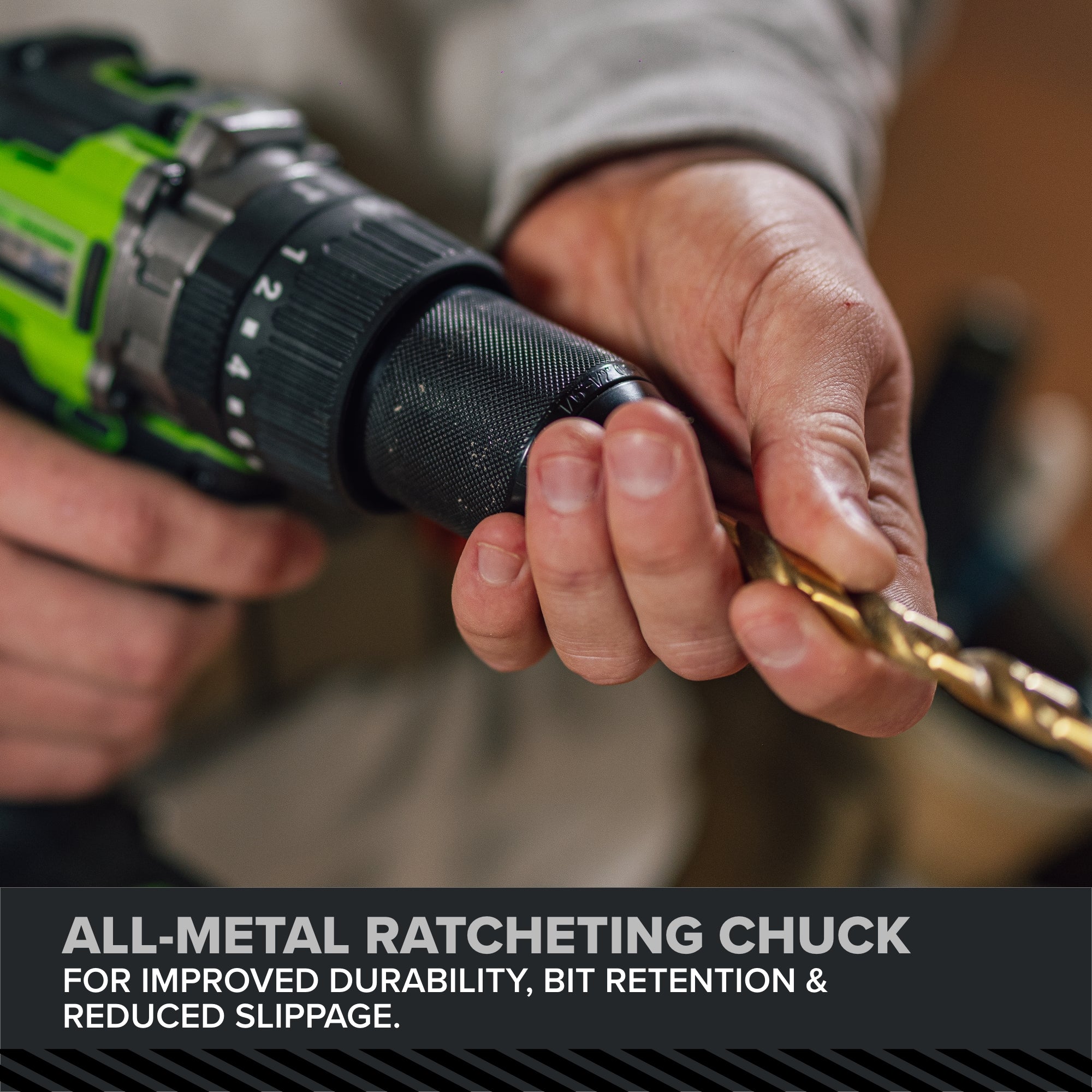 24V PowerAll Pro 1,350 in-lb 1/2" Hammer Drill, with 2.0 Ah Battery, 65W Charger, Belt Clip, and Auxiliary Handle