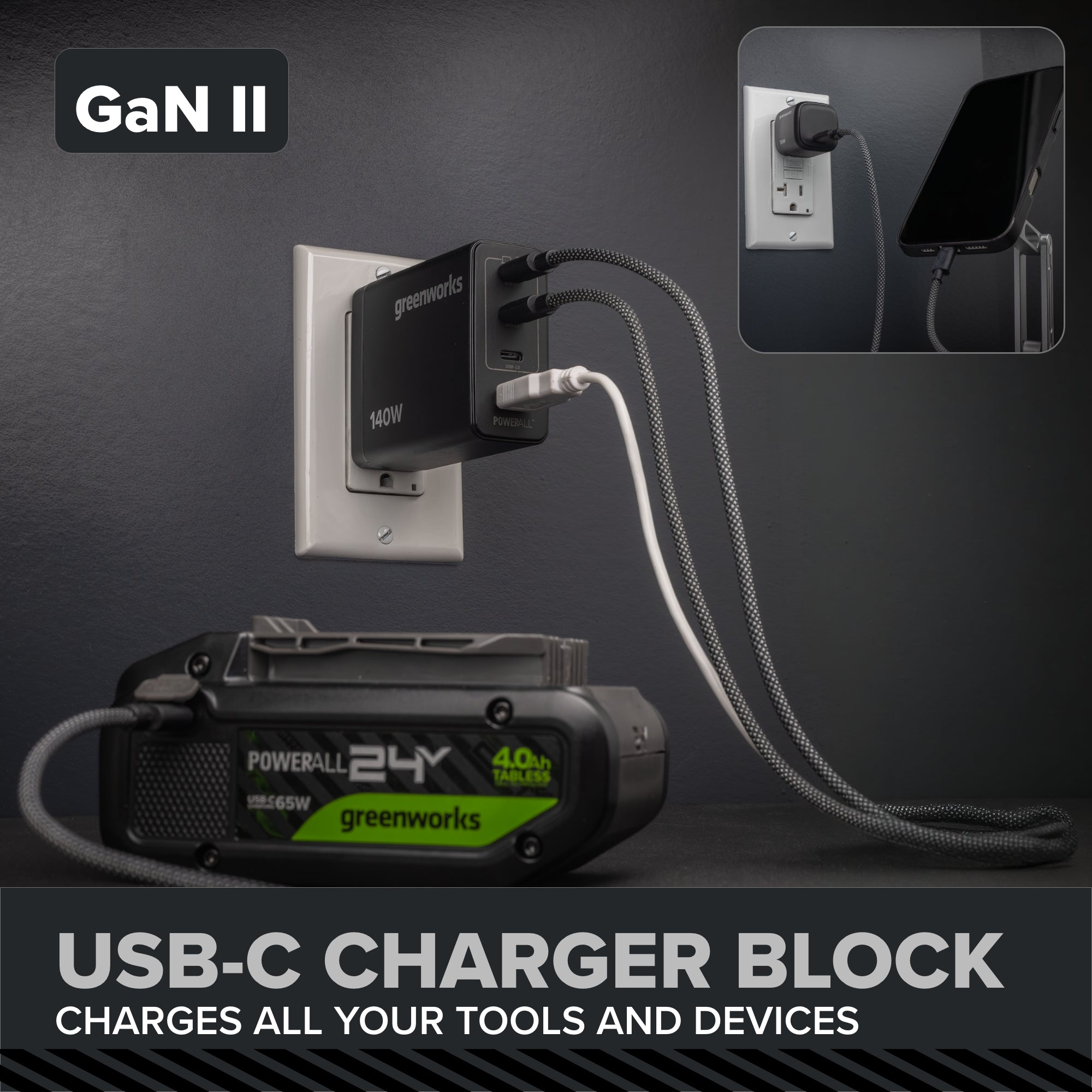 24V PowerAll Pro 1,350 in-lb 1/2" Hammer Drill, with 2.0 Ah Battery, 65W Charger, Belt Clip, and Auxiliary Handle