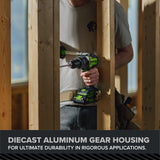24V PowerAll Pro 850 in-lb 1/2" Hammer Drill, with 2.0 Ah Battery, 30W Charger, Belt Clip, and Auxiliary Handle