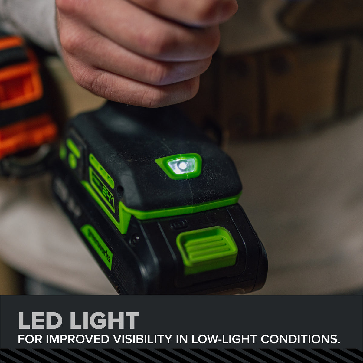 24V PowerAll Pro 850 in-lb 1/2" Hammer Drill, with 2.0 Ah Battery, 30W Charger, Belt Clip, and Auxiliary Handle