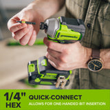 24V 3 Series 1/4" 1900 in/lbs Brushless Impact Driver Kit: 2.0 Ah USB-C Batteries and 30W USB-C Fast Charger