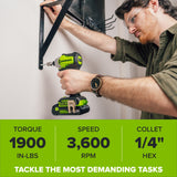 24V PowerAll 1/4" 1900 in-lbs Brushless Impact Driver Kit: (1) 2.0 Ah USB-C Battery, (1) 30W USB-C Charger Block, (1) 3' 100W USB-C Cable, (1) Belt Clip, (1) Pro 10PC Dual Sided Impact Bit Sets