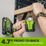 24V PowerAll 1/4" 1900 in-lbs Brushless Impact Driver Kit: (1) 2.0 Ah USB-C Battery, (1) 30W USB-C Charger Block, (1) 3' 100W USB-C Cable, (1) Belt Clip, (1) Pro 10PC Dual Sided Impact Bit Sets