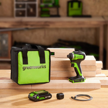 24V 1/4" 1950 in/lbs Brushless Impact Driver Kit w/ 2.0Ah USB-C Batteries and 30W USB-C Fast Charger