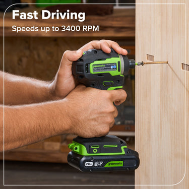 24V 1/4" 1950 in/lbs Brushless Impact Driver Kit w/ 2.0Ah USB-C Batteries and 30W USB-C Fast Charger