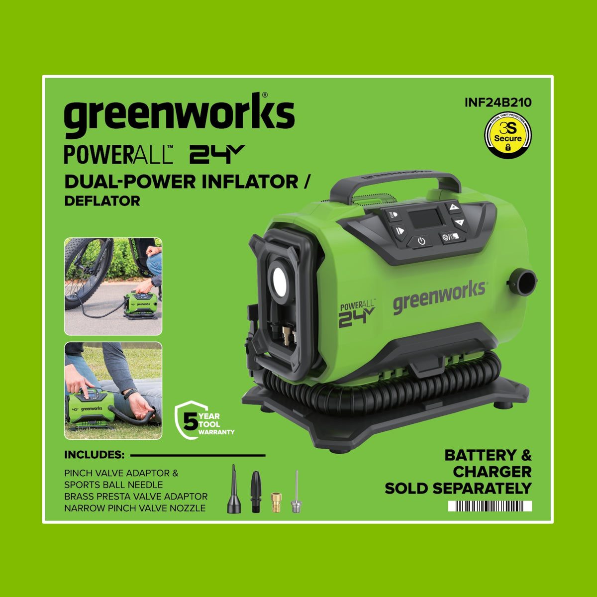 24V Cordless Battery Inflator (Tool Only)