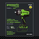 24V  5 Series 1/2"  1430 ft-lbs Cordless Battery Impact Wrench (Tool Only)