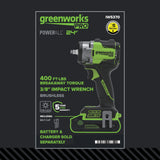 24V  5 Series 3/8"  400 ft-lbs Cordless Battery Impact Wrench (Tool Only)