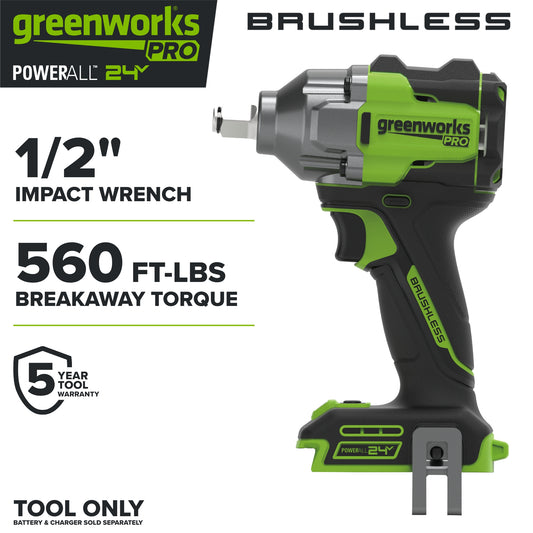 24V PowerAll Pro 560 ft-lb Breakaway Torque 1/2