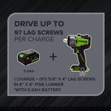 24V  5 Series 1/2"  750 ft-lbs Cordless Battery Impact Wrench (Tool Only)