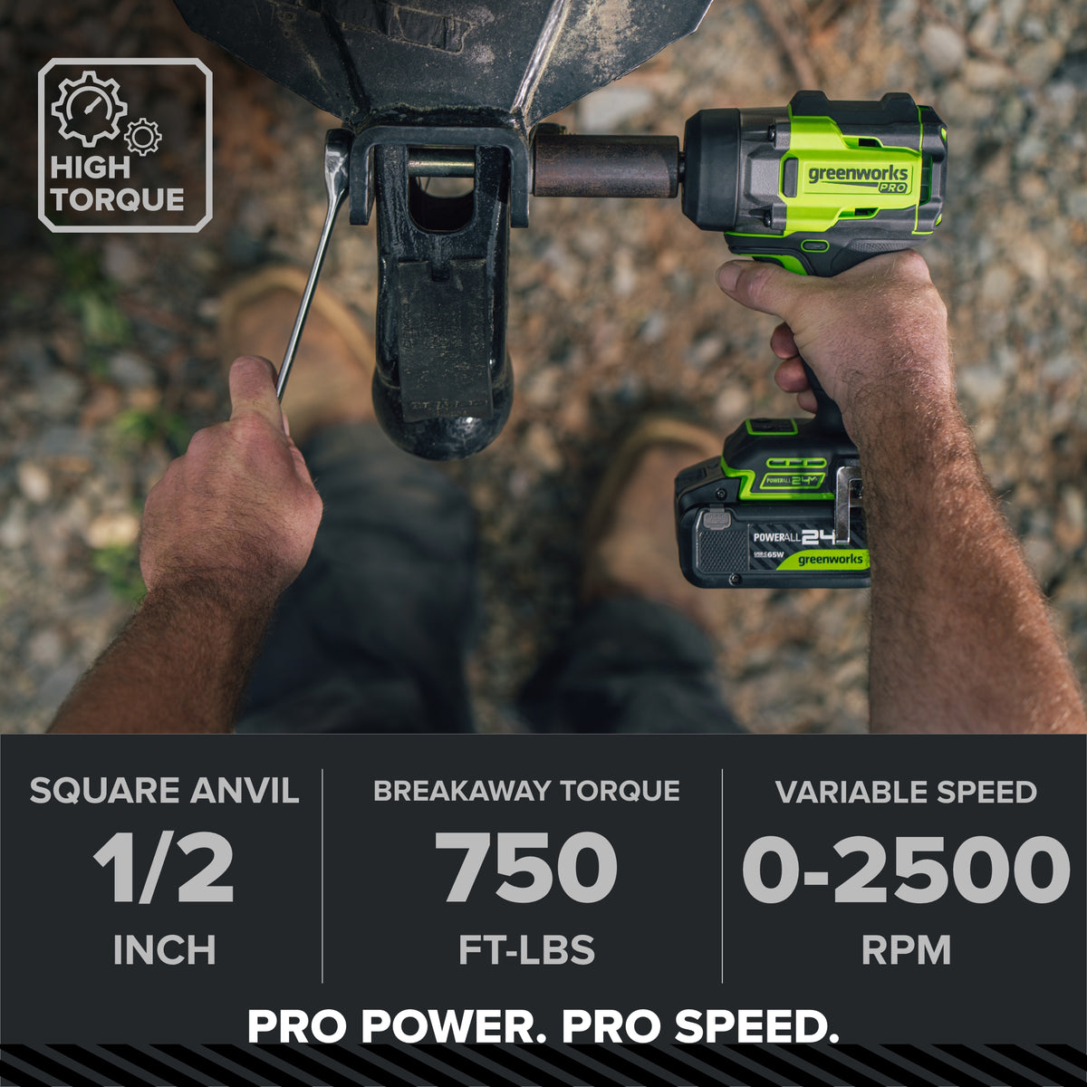 24V  5 Series 1/2"  750 ft-lbs Cordless Battery Impact Wrench (Tool Only)