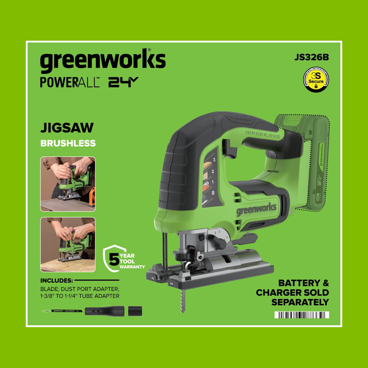 24V  3 Series Cordless Battery 3000SPM Jig Saw (Tool Only)