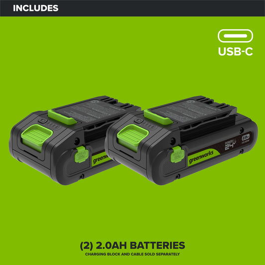 24V PowerAll Battery 2-Pack, with (2) 2.0 Ah Batteries
