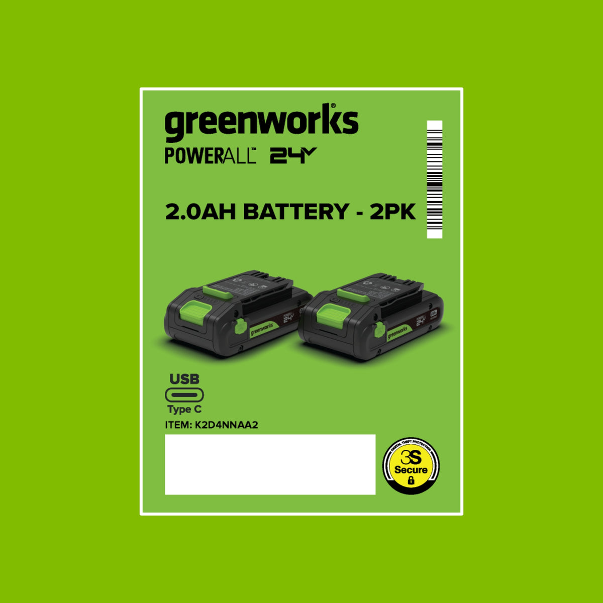 24V PowerAll Battery 2-Pack, with (2) 2.0 Ah Batteries