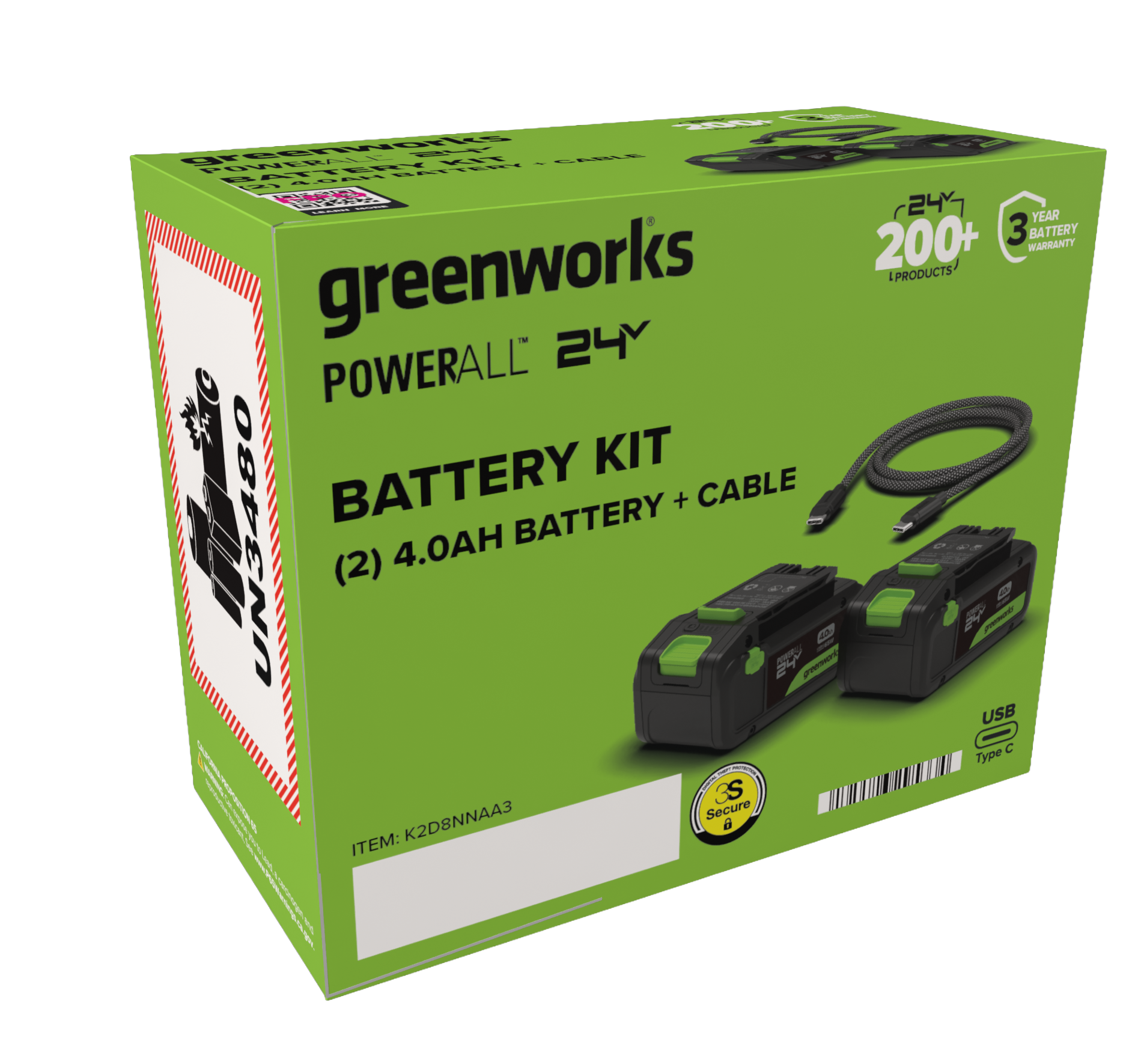 24V 2*2.0Ah USB-C Battery & Cable Kit