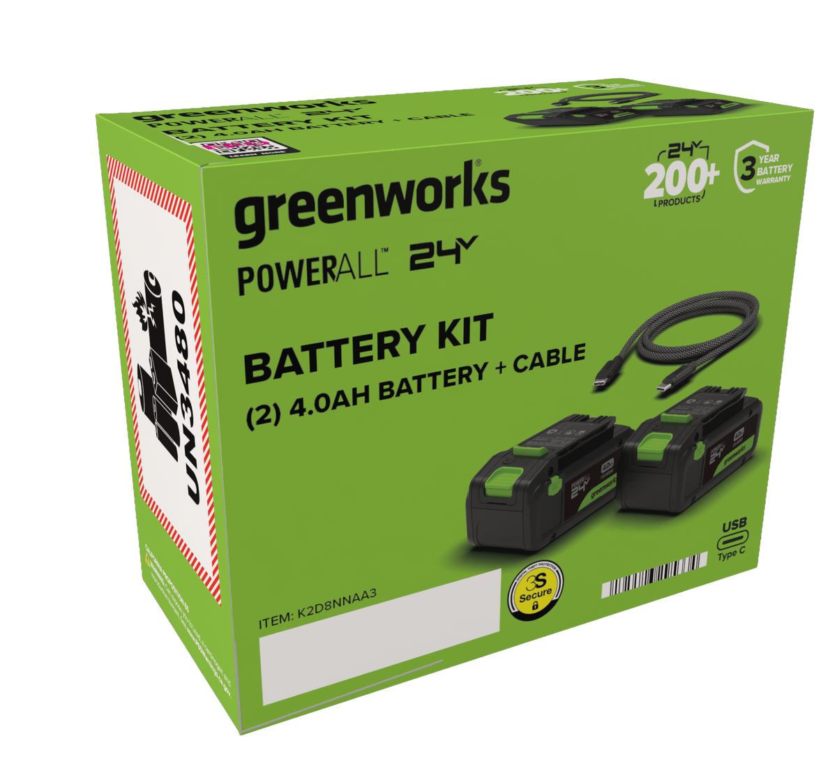 24V 2*2.0Ah USB-C Battery & Cable Kit