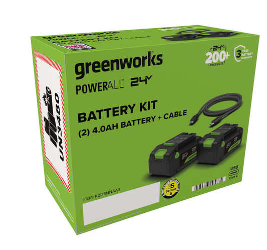 24V PowerAll Battery 2-Pack, with (2) 2.0 Ah Batteries