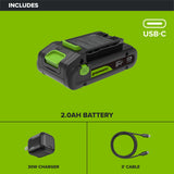 24V 2.0Ah Battery & 30W Gan Charger Starter Kit