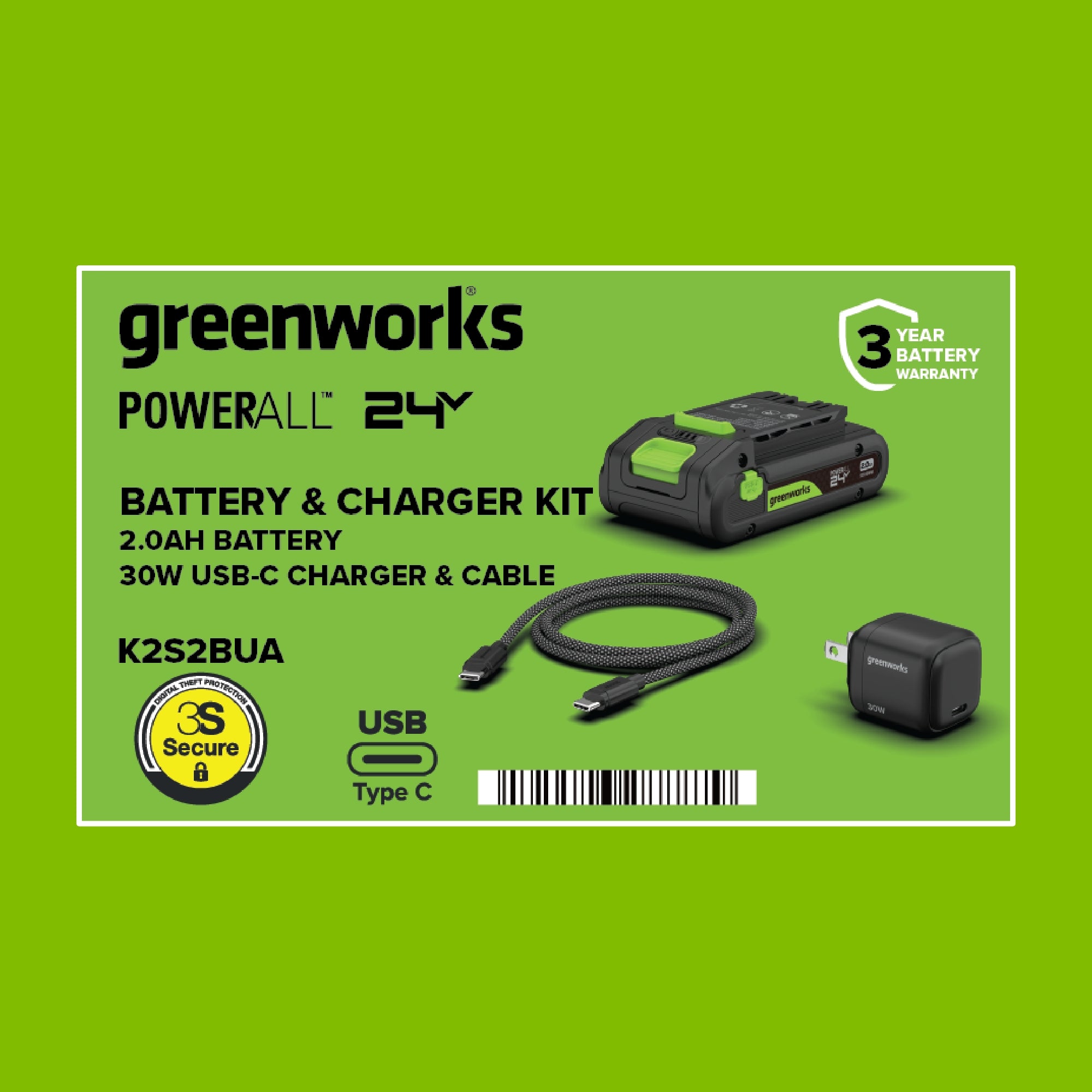 24V 2.0Ah Battery & 30W Gan Charger Starter Kit