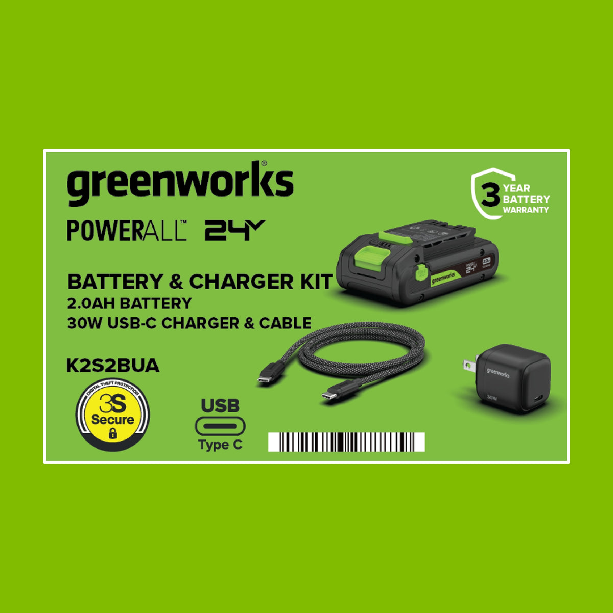 24V 2.0Ah Battery & 30W Gan Charger Starter Kit