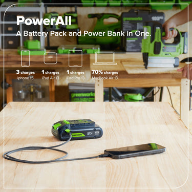 24V 2.0Ah Battery with Bi-Directional USB-C Port