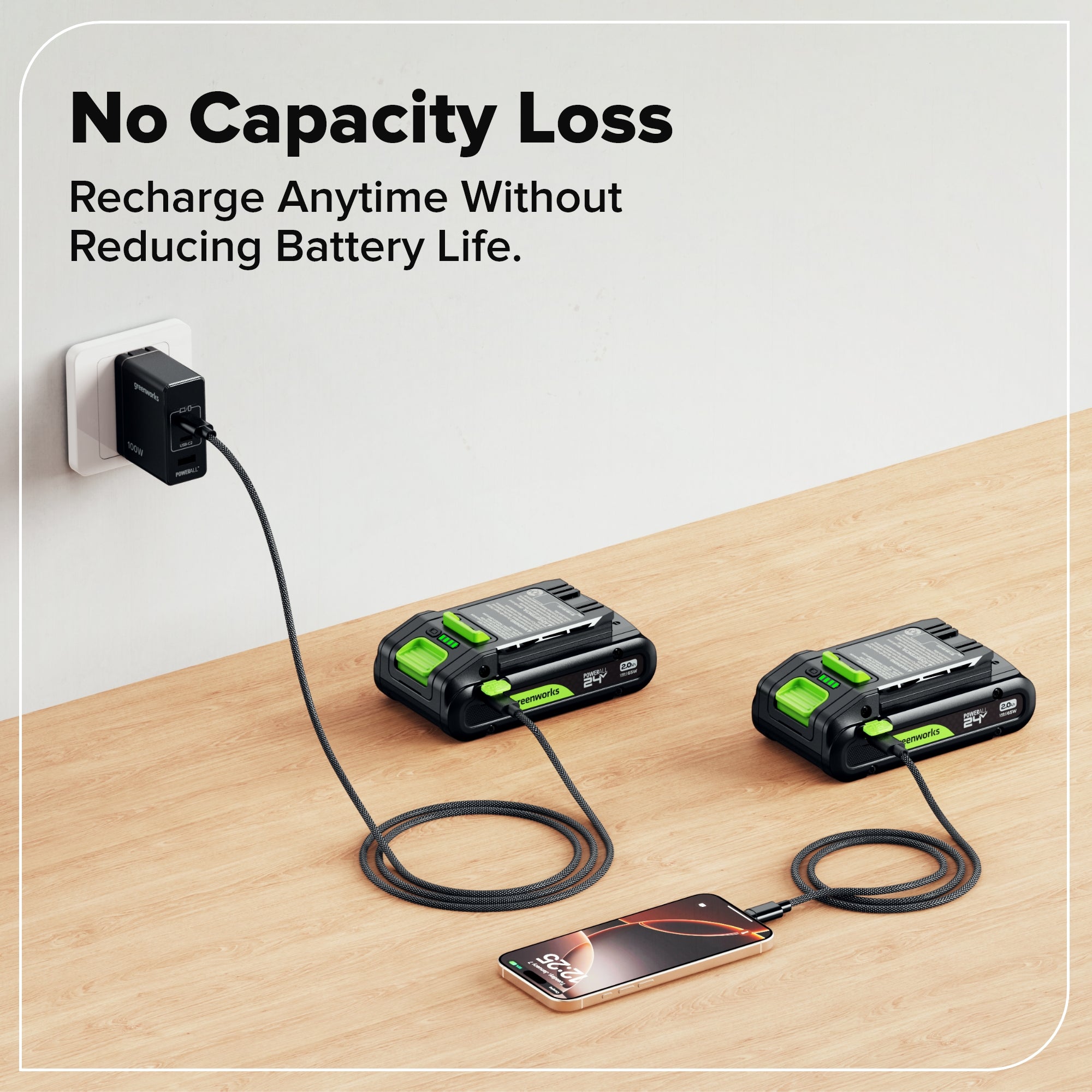 24V 2.0Ah Battery with Bi-Directional USB-C Port