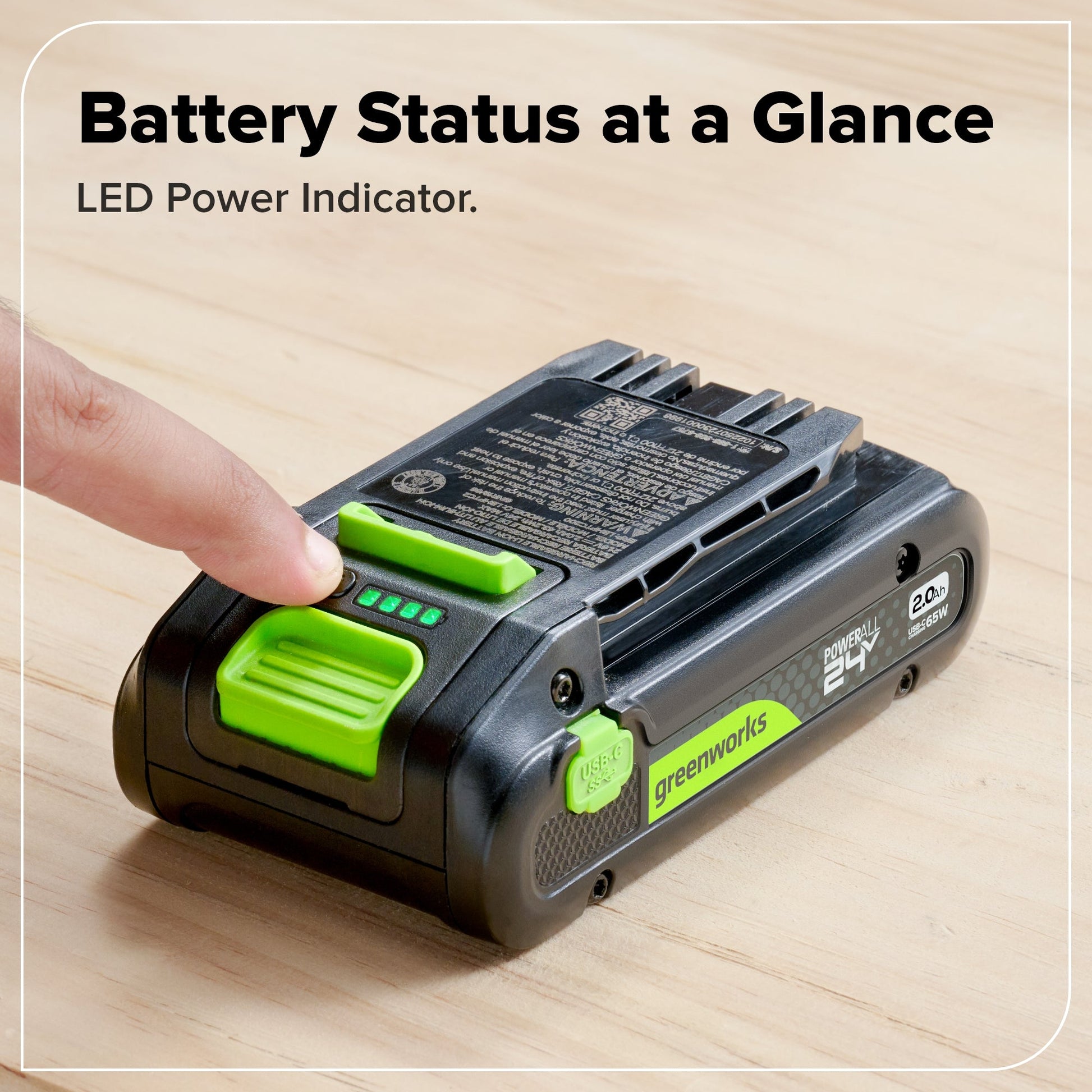 24V 2.0Ah Battery with Bi-Directional USB-C Port