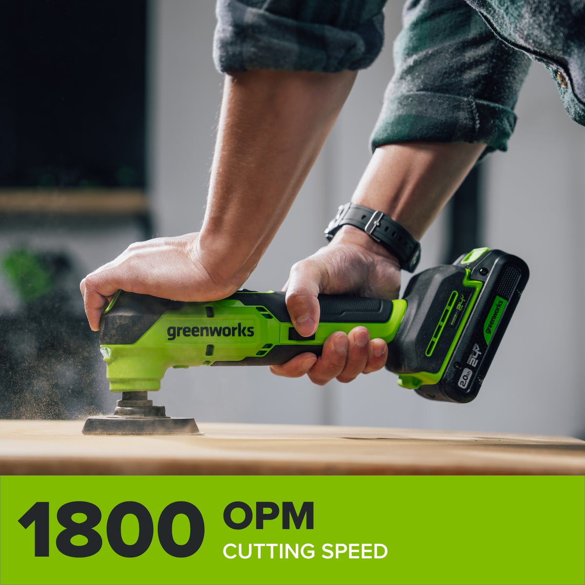 24V PowerAll 3.2˚ Oscillating Multi-Tool, with Plunge Cut Blade, Scraper Blade, Flush Cut Blade, Sanding Plate, (9) Sanding Pads