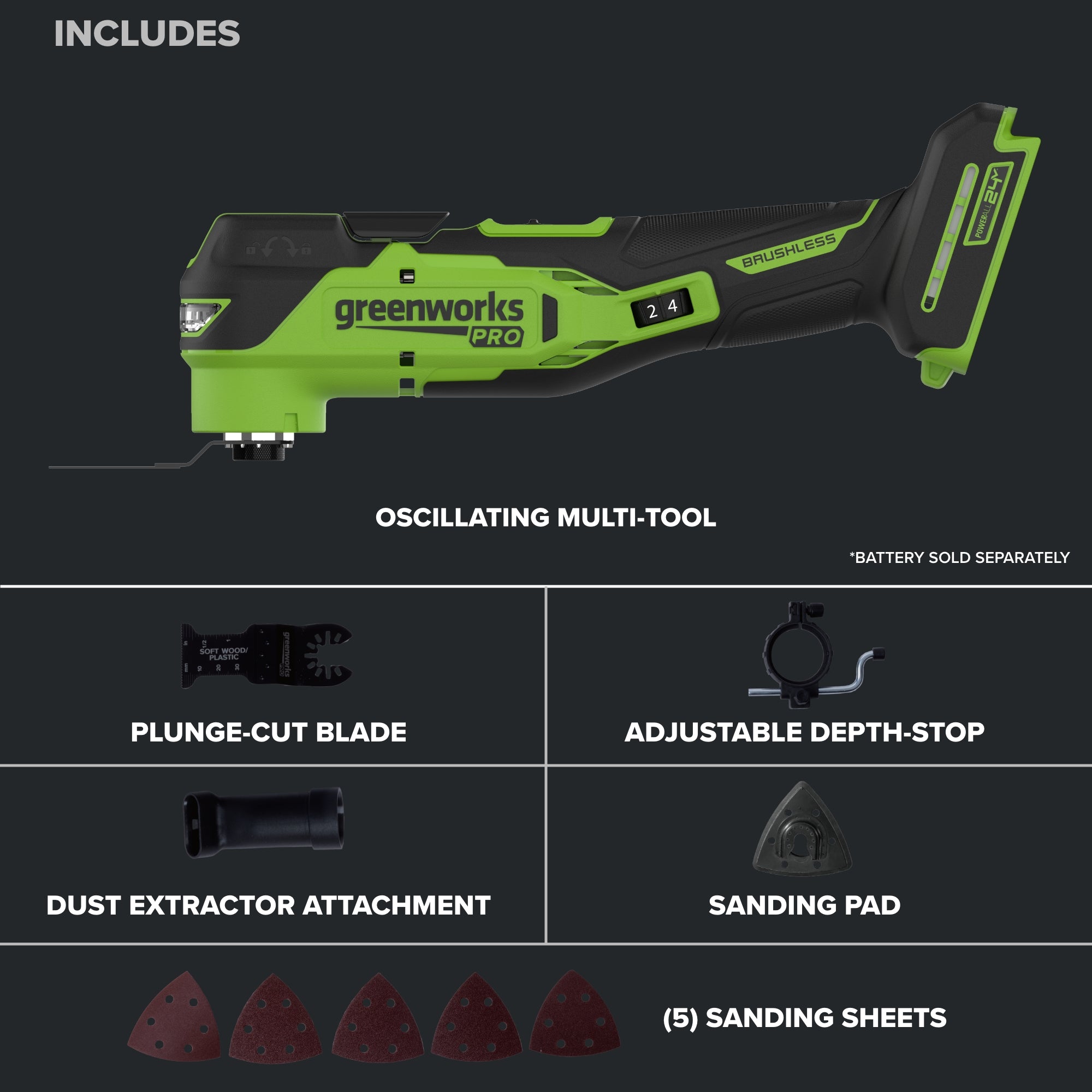 24V 5 Series Cordless Battery Multi-Tool (Tool Only)
